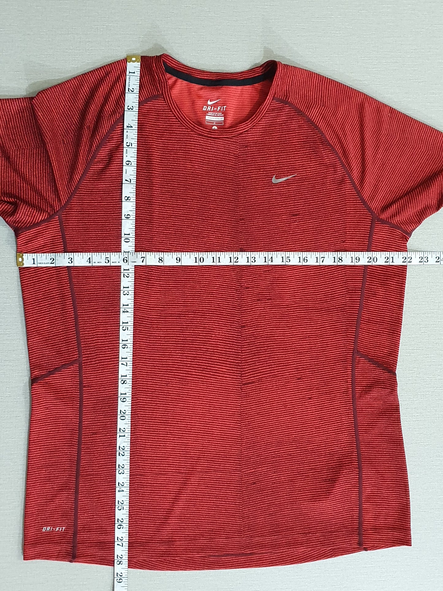 Nike Red & Maroon Striped Miller SS