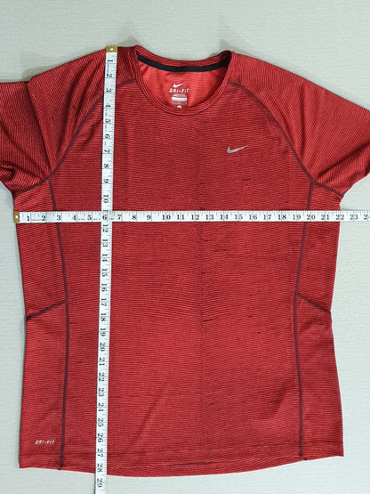 Nike Red & Maroon Striped Miller SS