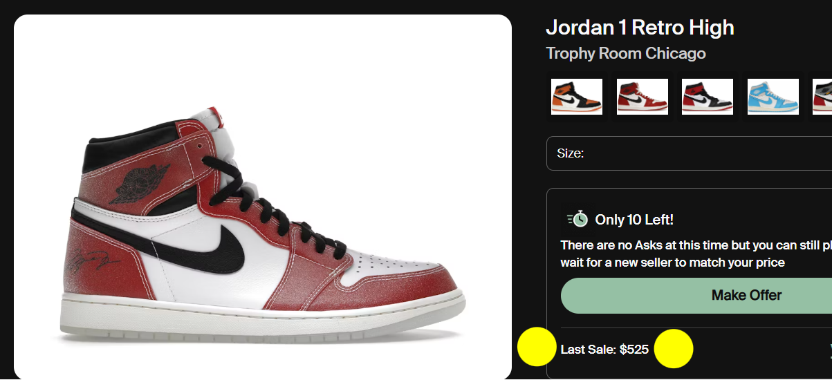 Nike Jordan 1 Retro High Trophy Room Chicago